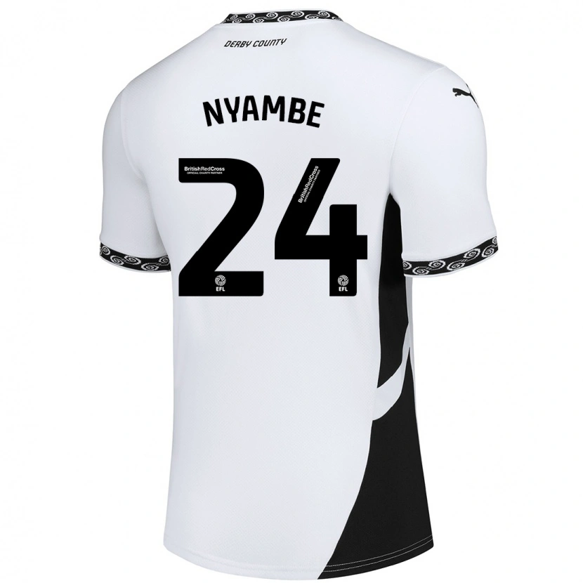 Danxen Kinder Ryan Nyambe #24 Weiß Schwarz Heimtrikot Trikot 2024/25 T-Shirt Schweiz