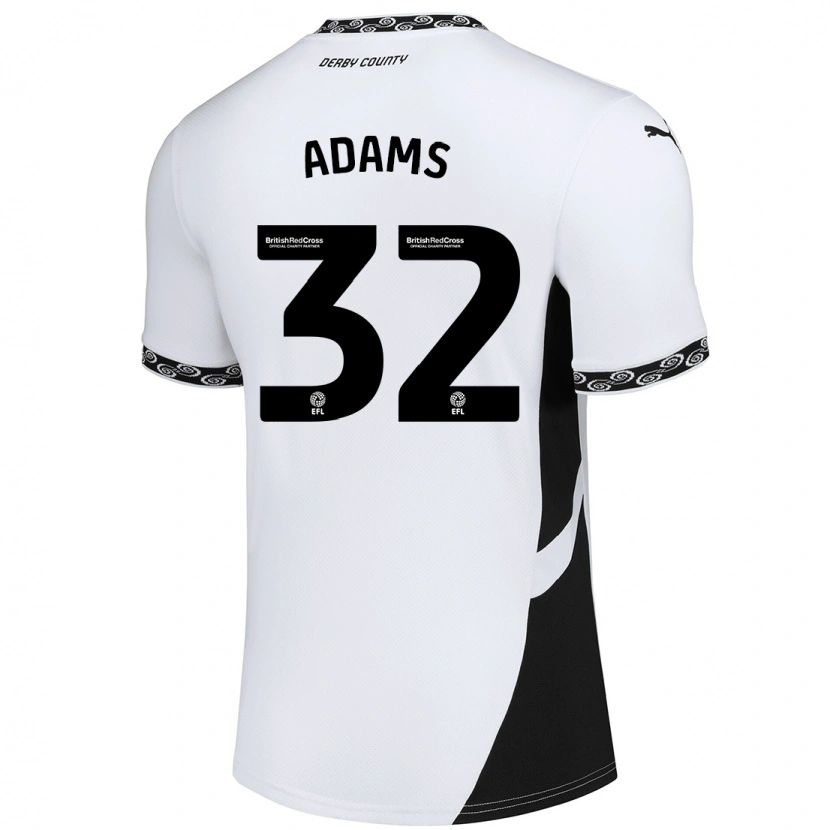 Danxen Kinder Ebou Adams #32 Weiß Schwarz Heimtrikot Trikot 2024/25 T-Shirt Schweiz