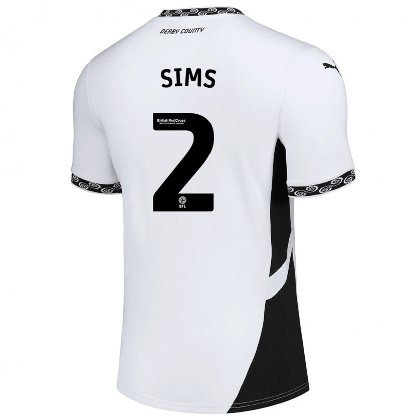 Danxen Kinder Amy Sims #2 Weiß Schwarz Heimtrikot Trikot 2024/25 T-Shirt Schweiz