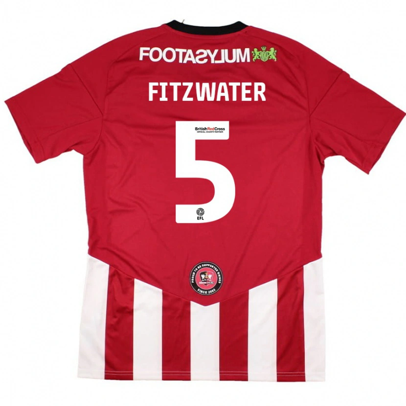 Danxen Kinder Jack Fitzwater #5 Rot Weiß Heimtrikot Trikot 2024/25 T-Shirt Schweiz