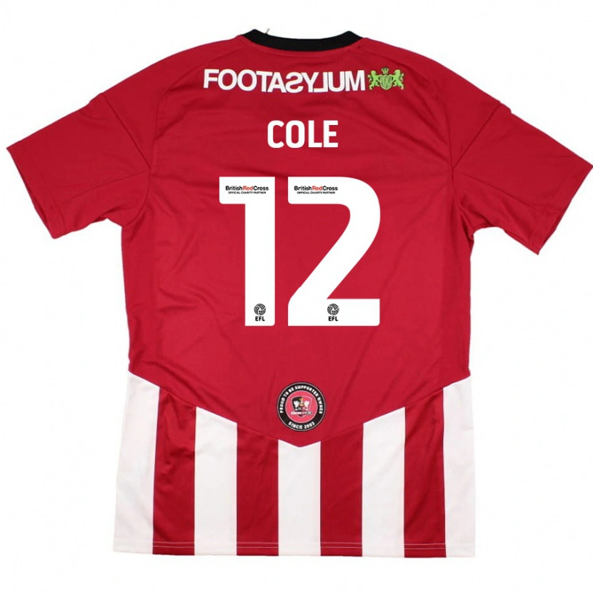 Danxen Kinder Reece Cole #12 Rot Weiß Heimtrikot Trikot 2024/25 T-Shirt Schweiz