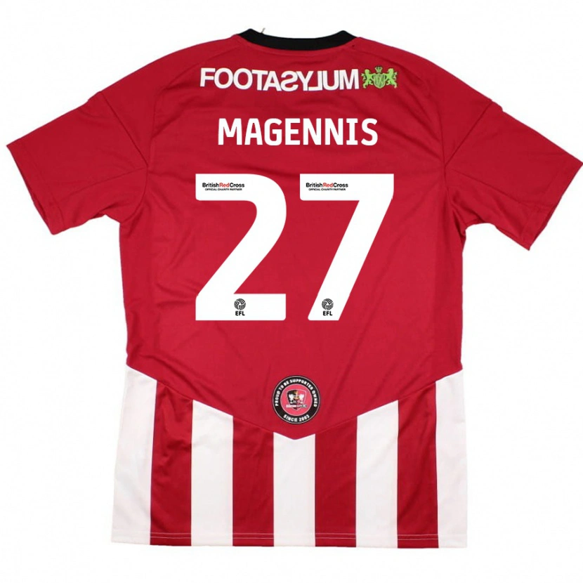 Danxen Kinder Josh Magennis #27 Rot Weiß Heimtrikot Trikot 2024/25 T-Shirt Schweiz