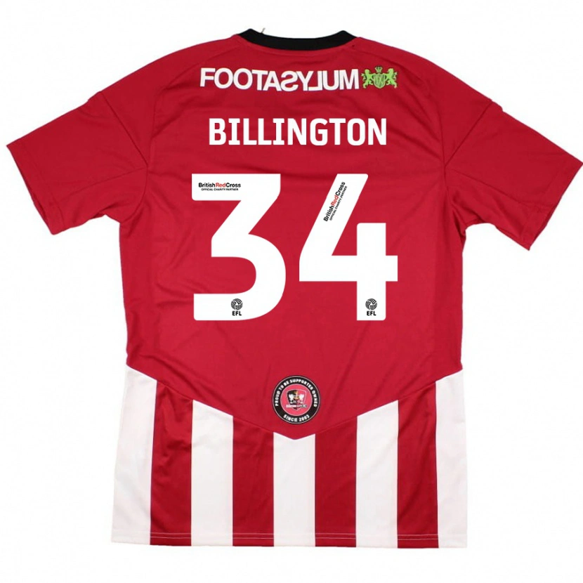 Danxen Kinder Gabe Billington #34 Rot Weiß Heimtrikot Trikot 2024/25 T-Shirt Schweiz