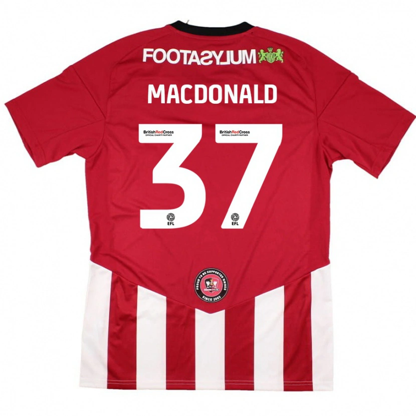 Danxen Kinder Shaun Macdonald #37 Rot Weiß Heimtrikot Trikot 2024/25 T-Shirt Schweiz