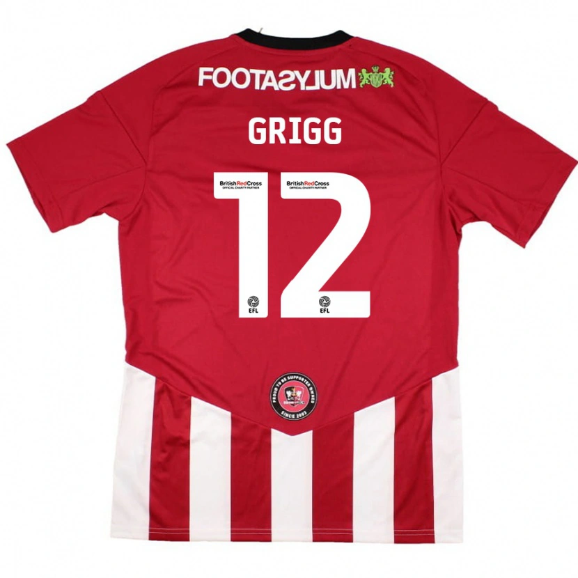 Danxen Kinder Katie Grigg #12 Rot Weiß Heimtrikot Trikot 2024/25 T-Shirt Schweiz