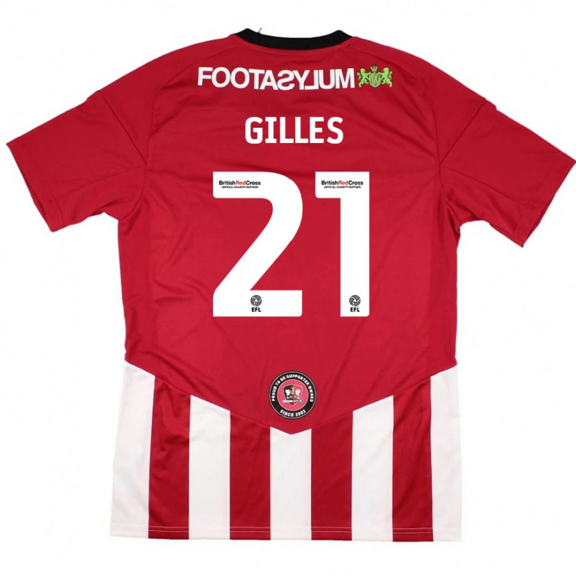 Danxen Kinder Sophie Gilles #21 Rot Weiß Heimtrikot Trikot 2024/25 T-Shirt Schweiz