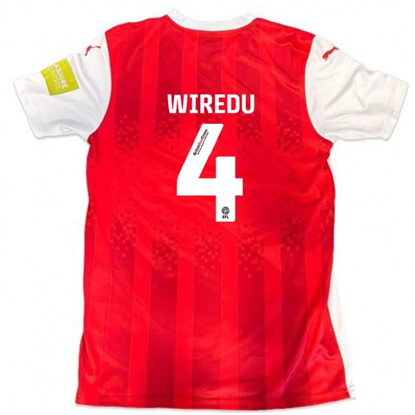 Danxen Kinder Brendan Wiredu #4 Rot Weiß Heimtrikot Trikot 2024/25 T-Shirt Schweiz