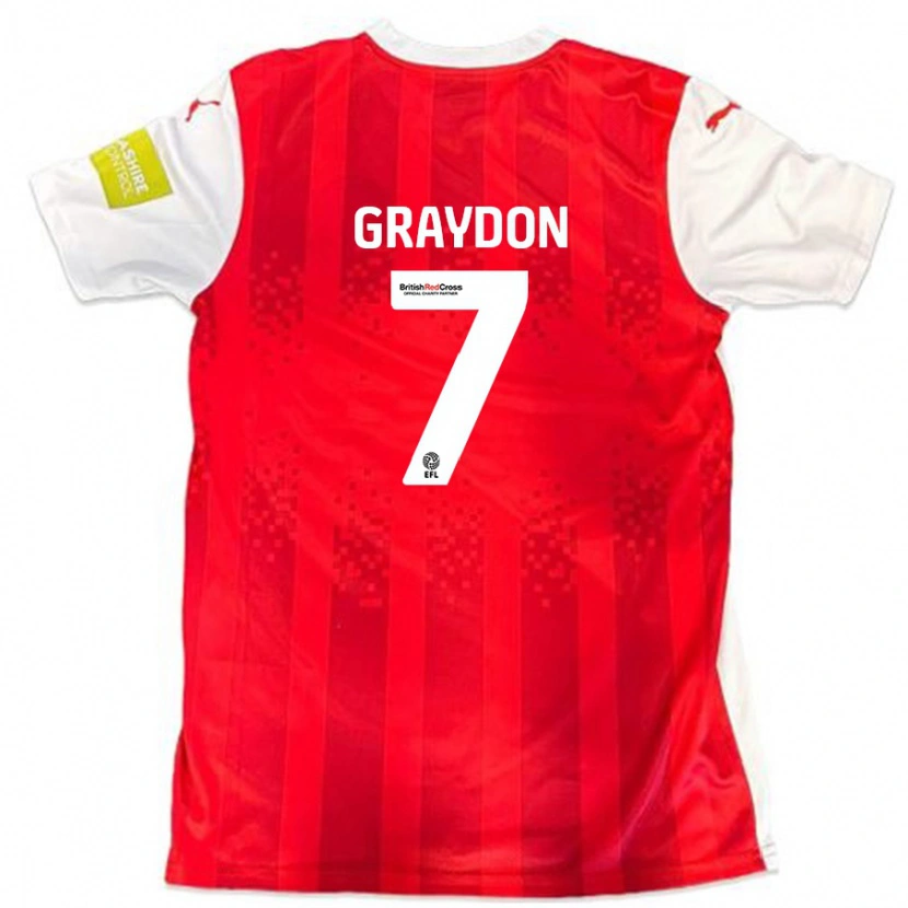 Danxen Kinder Ryan Graydon #7 Rot Weiß Heimtrikot Trikot 2024/25 T-Shirt Schweiz