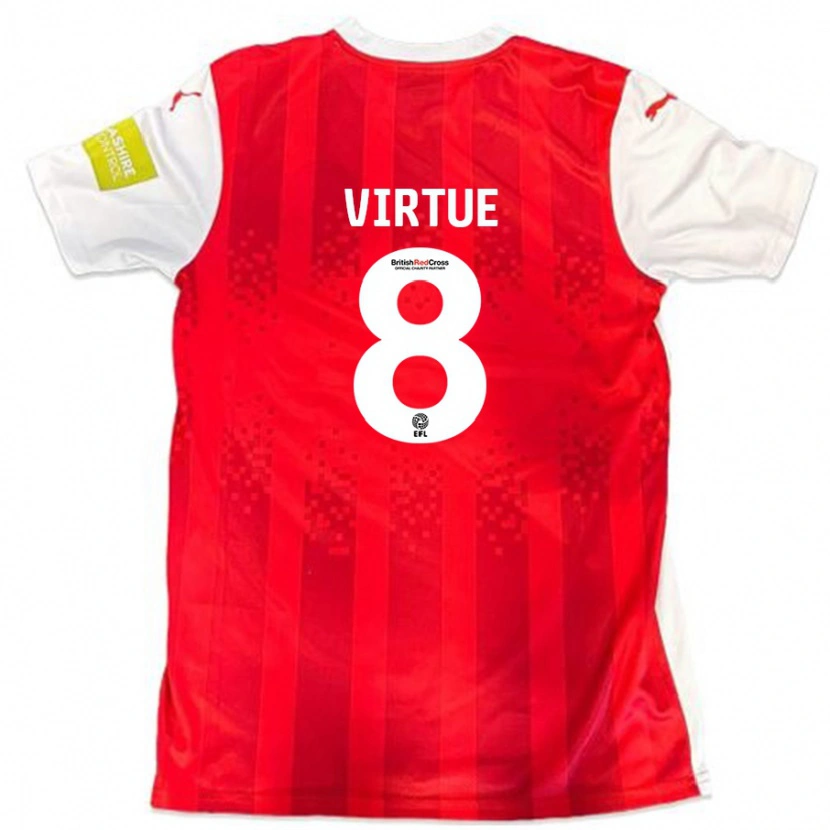 Danxen Kinder Matty Virtue #8 Rot Weiß Heimtrikot Trikot 2024/25 T-Shirt Schweiz