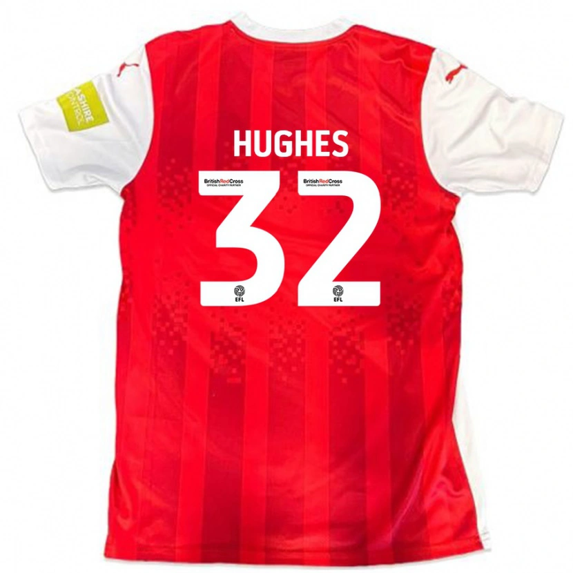 Danxen Kinder Kayden Hughes #32 Rot Weiß Heimtrikot Trikot 2024/25 T-Shirt Schweiz