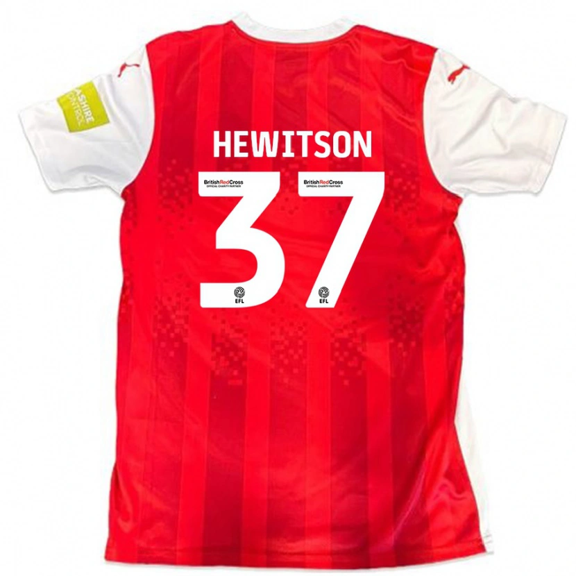 Danxen Kinder Luke Hewitson #37 Rot Weiß Heimtrikot Trikot 2024/25 T-Shirt Schweiz