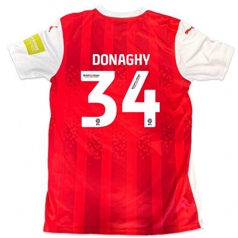 Danxen Kinder Tom Donaghy #34 Rot Weiß Heimtrikot Trikot 2024/25 T-Shirt Schweiz