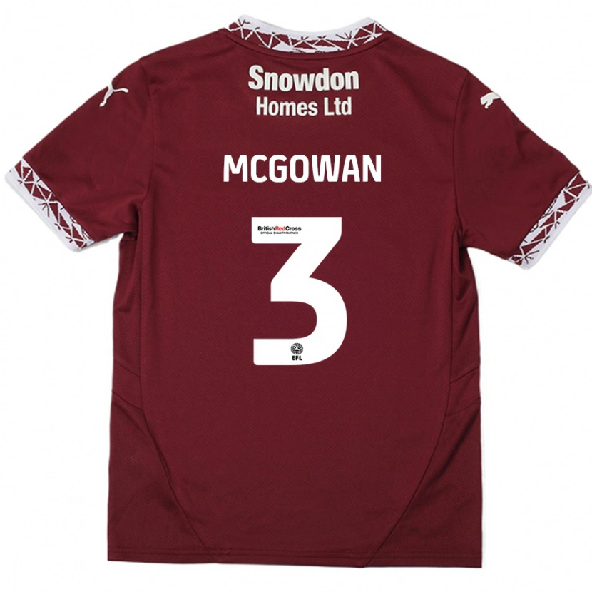 Danxen Kinder Aaron Mcgowan #3 Burgundrot Heimtrikot Trikot 2024/25 T-Shirt Schweiz