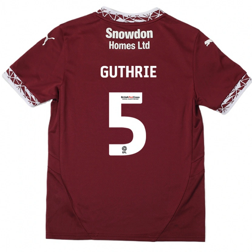 Danxen Kinder Jon Guthrie #5 Burgundrot Heimtrikot Trikot 2024/25 T-Shirt Schweiz