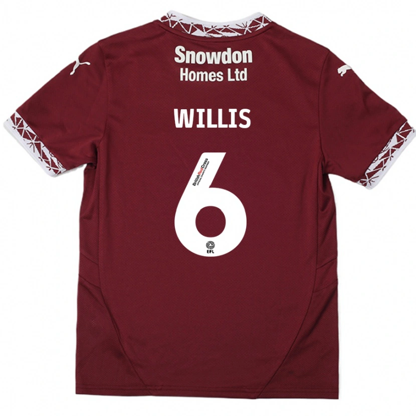 Danxen Kinder Jordan Willis #6 Burgundrot Heimtrikot Trikot 2024/25 T-Shirt Schweiz