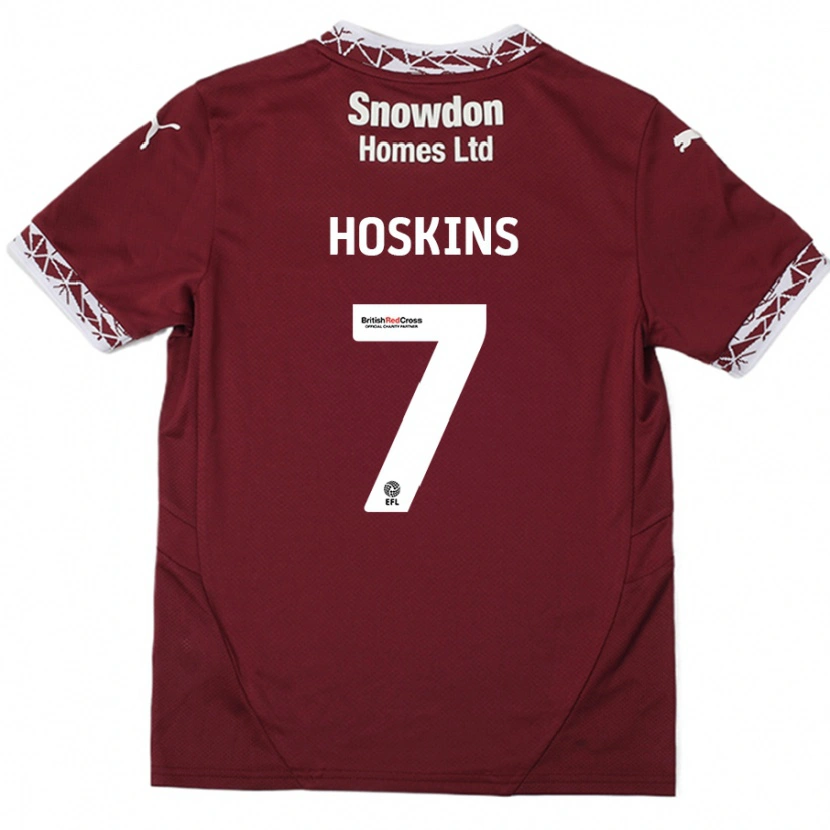 Danxen Kinder Sam Hoskins #7 Burgundrot Heimtrikot Trikot 2024/25 T-Shirt Schweiz