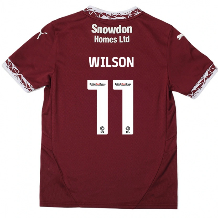 Danxen Kinder James Wilson #11 Burgundrot Heimtrikot Trikot 2024/25 T-Shirt Schweiz