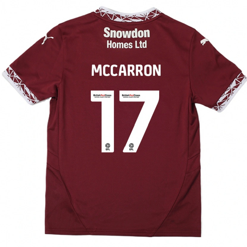 Danxen Kinder Liam Mccarron #17 Burgundrot Heimtrikot Trikot 2024/25 T-Shirt Schweiz