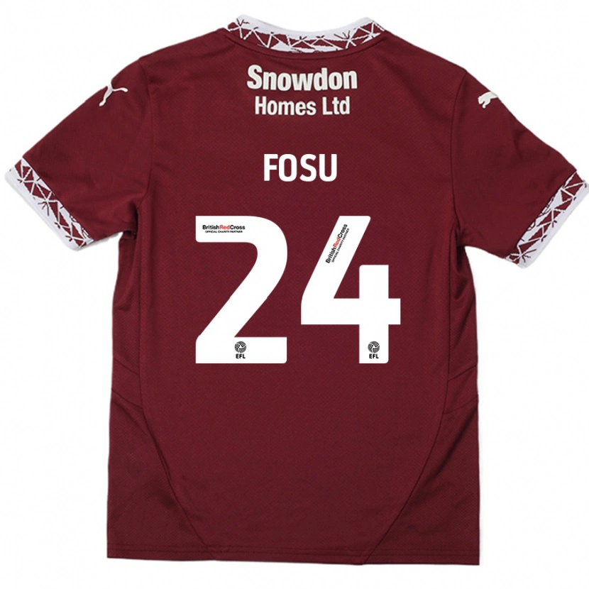 Danxen Kinder Tariqe Fosu #24 Burgundrot Heimtrikot Trikot 2024/25 T-Shirt Schweiz