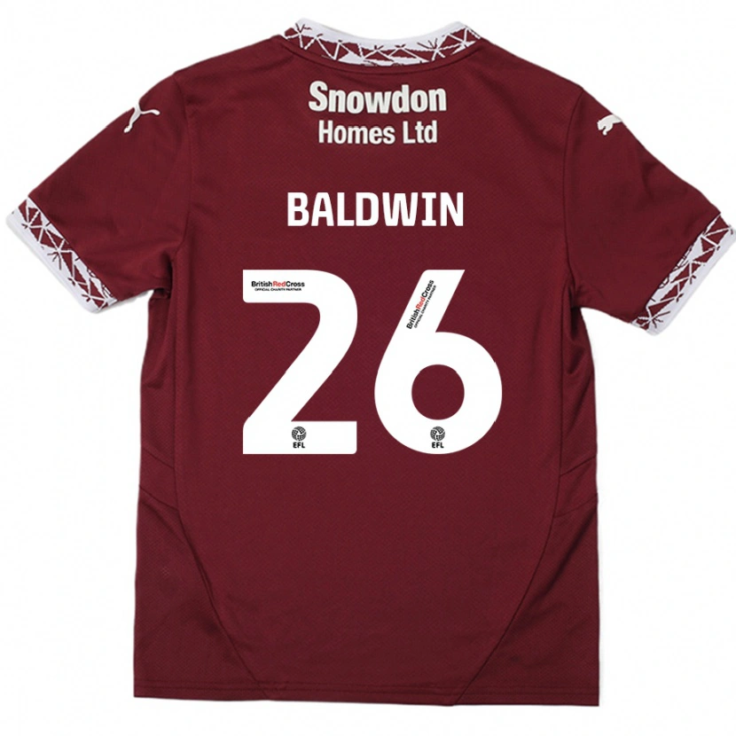 Danxen Kinder Jack Baldwin #26 Burgundrot Heimtrikot Trikot 2024/25 T-Shirt Schweiz