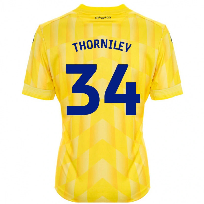 Danxen Kinder Jordan Thorniley #34 Gelb Heimtrikot Trikot 2024/25 T-Shirt Schweiz