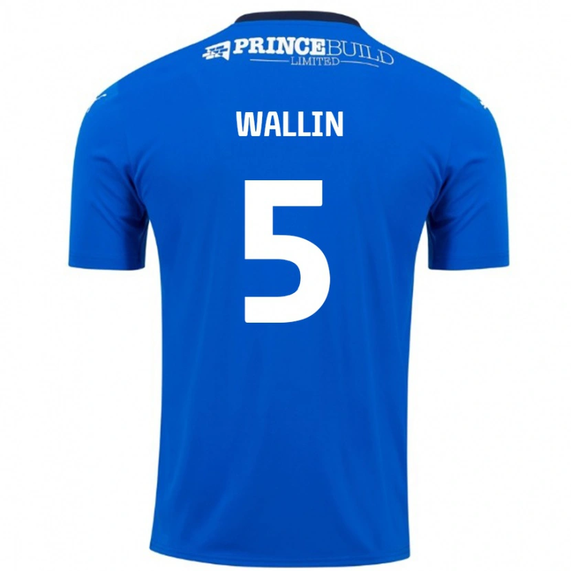 Danxen Kinder Oscar Wallin #5 Blau Weiß Heimtrikot Trikot 2024/25 T-Shirt Schweiz