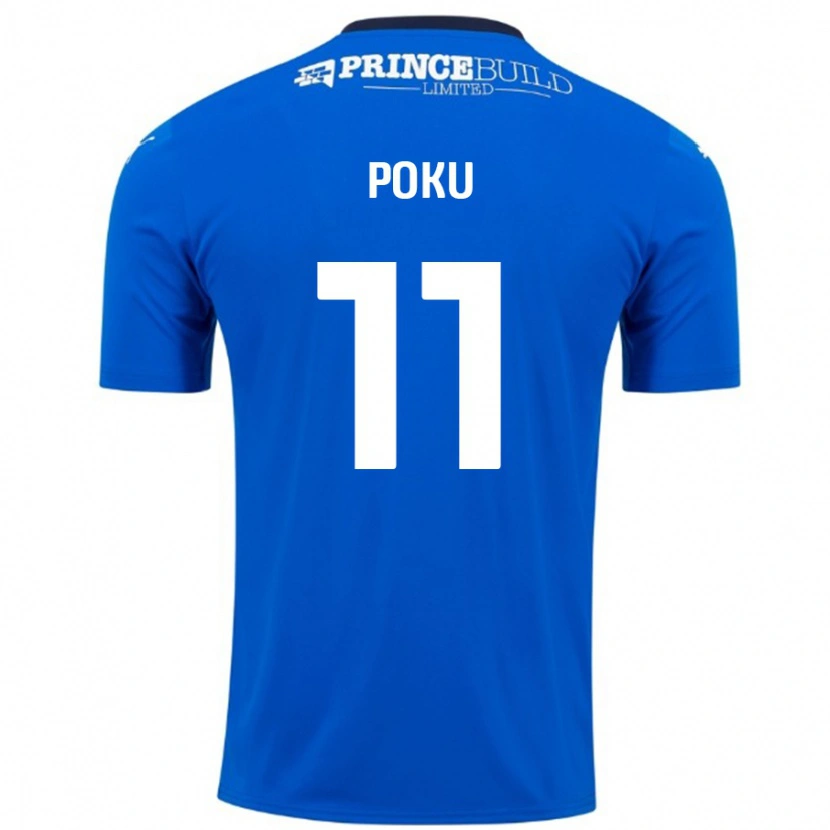 Danxen Kinder Kwame Poku #11 Blau Weiß Heimtrikot Trikot 2024/25 T-Shirt Schweiz