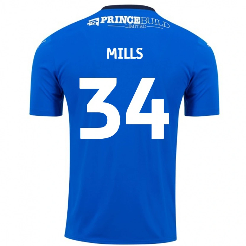 Danxen Kinder Harley Mills #34 Blau Weiß Heimtrikot Trikot 2024/25 T-Shirt Schweiz