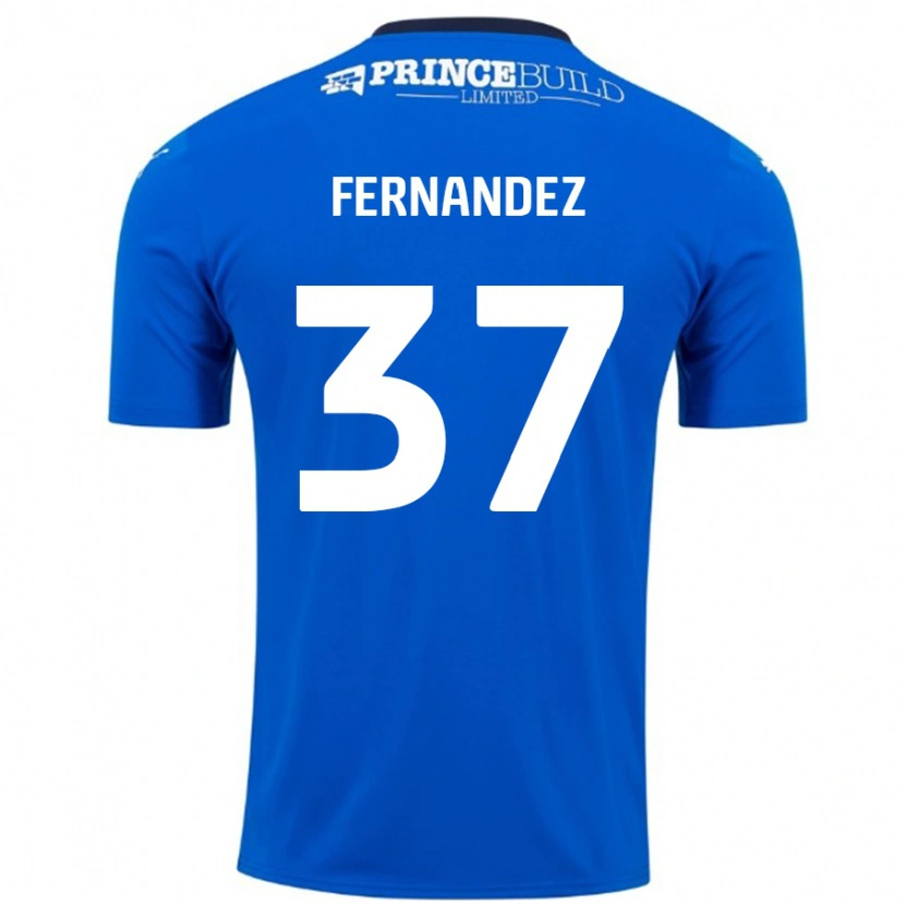 Danxen Kinder Emmanuel Fernandez #37 Blau Weiß Heimtrikot Trikot 2024/25 T-Shirt Schweiz