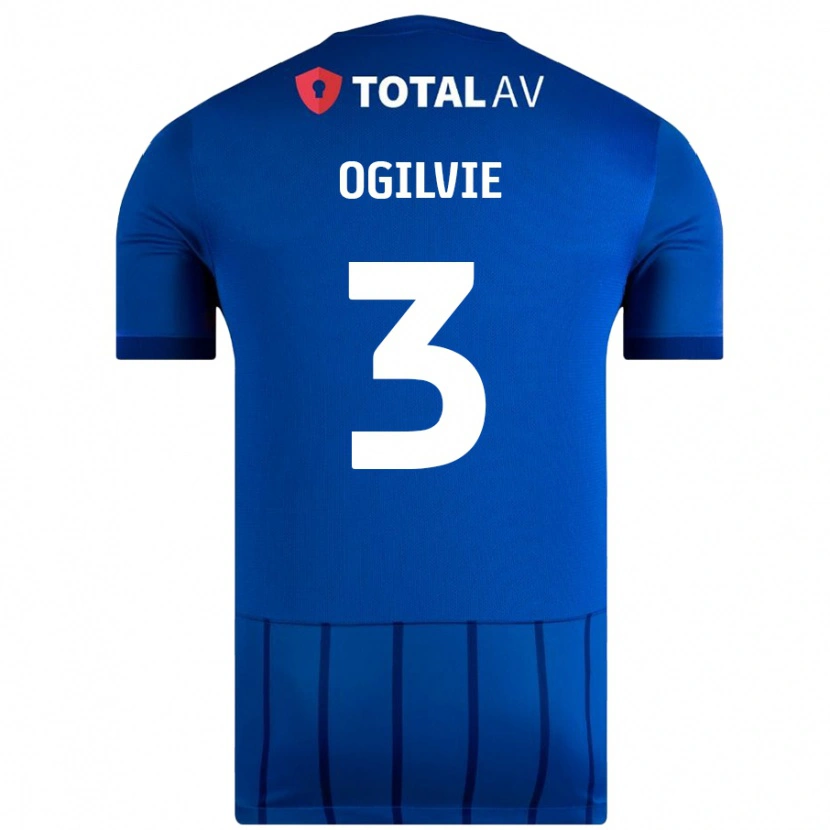 Danxen Kinder Connor Ogilvie #3 Blau Heimtrikot Trikot 2024/25 T-Shirt Schweiz