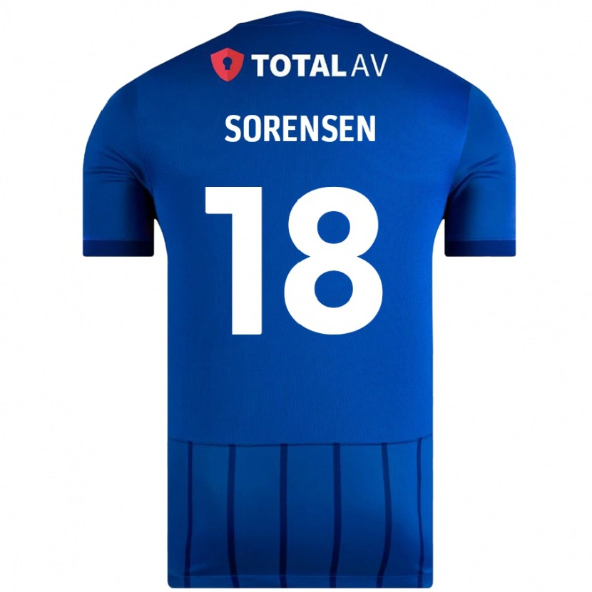 Danxen Kinder Elias Sørensen #18 Blau Heimtrikot Trikot 2024/25 T-Shirt Schweiz