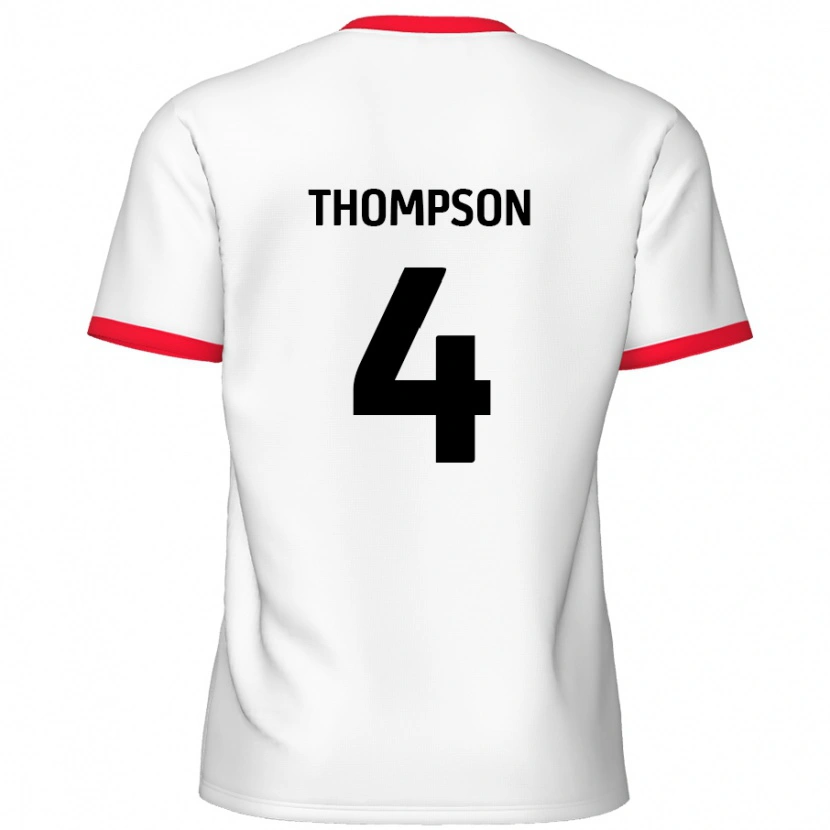 Danxen Kinder Nathan Thompson #4 Weiß Rot Heimtrikot Trikot 2024/25 T-Shirt Schweiz