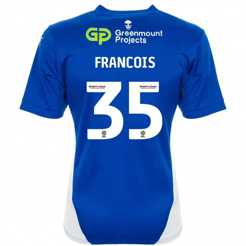 Danxen Kinder Tyrese Francois #35 Blau Weiß Heimtrikot Trikot 2024/25 T-Shirt Schweiz