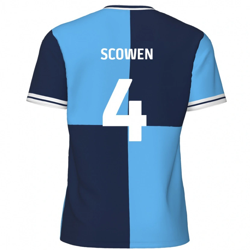 Danxen Kinder Josh Scowen #4 Himmelblau Dunkelblau Heimtrikot Trikot 2024/25 T-Shirt Schweiz