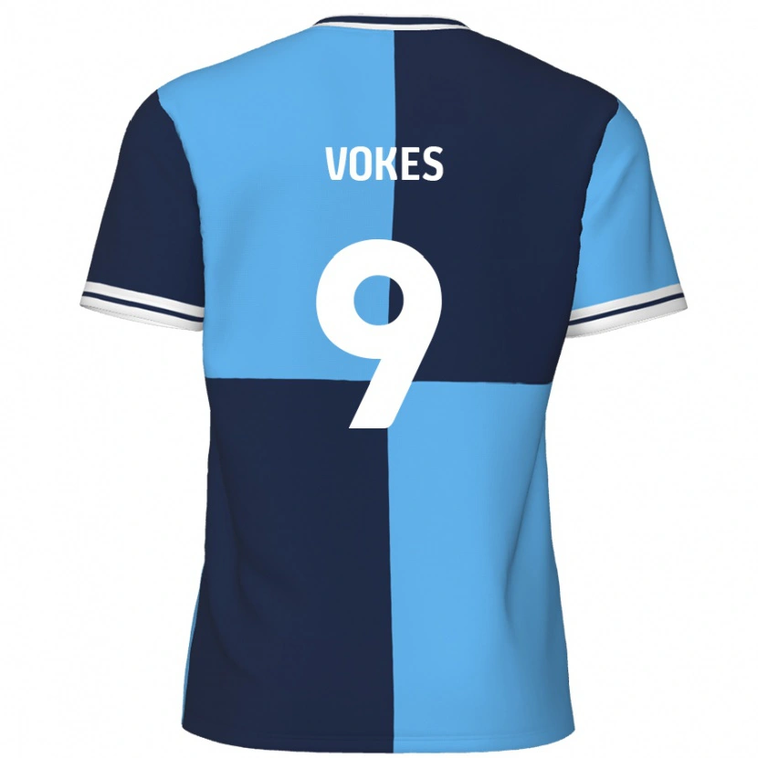 Danxen Kinder Sam Vokes #9 Himmelblau Dunkelblau Heimtrikot Trikot 2024/25 T-Shirt Schweiz