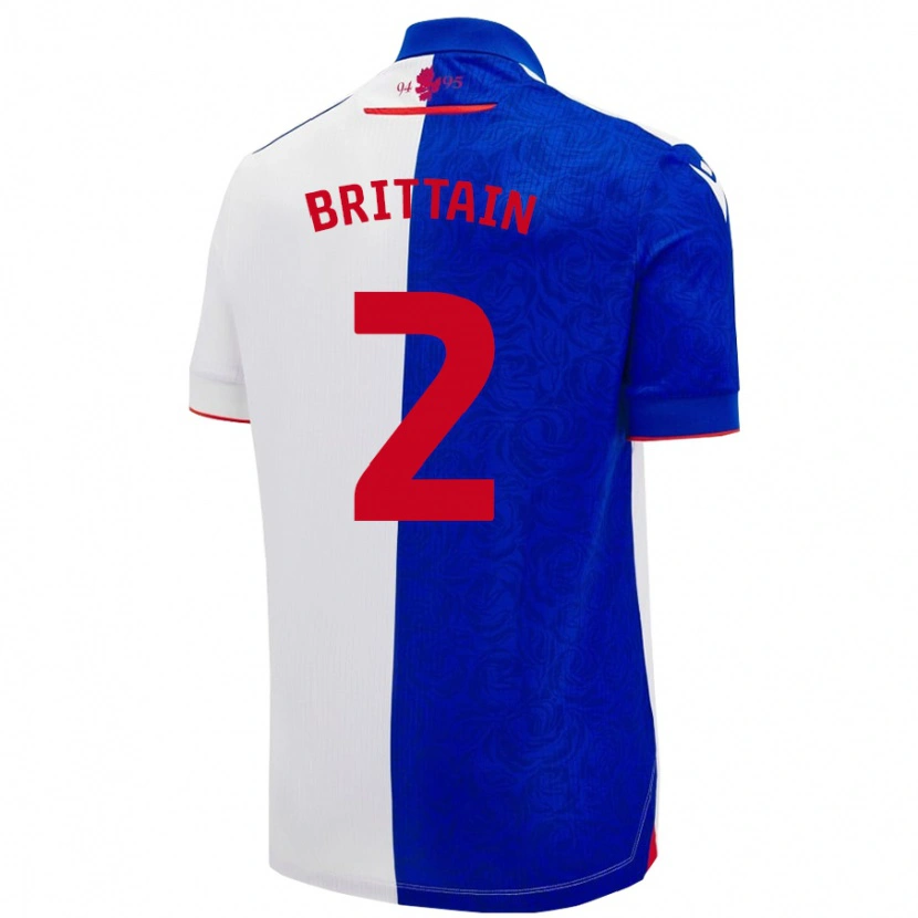 Danxen Kinder Callum Brittain #2 Himmelblau Weiß Heimtrikot Trikot 2024/25 T-Shirt Schweiz