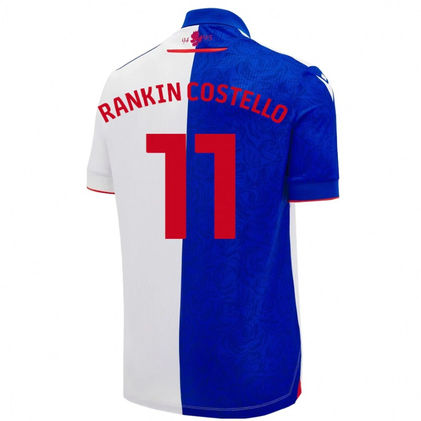 Danxen Kinder Joe Rankin-Costello #11 Himmelblau Weiß Heimtrikot Trikot 2024/25 T-Shirt Schweiz