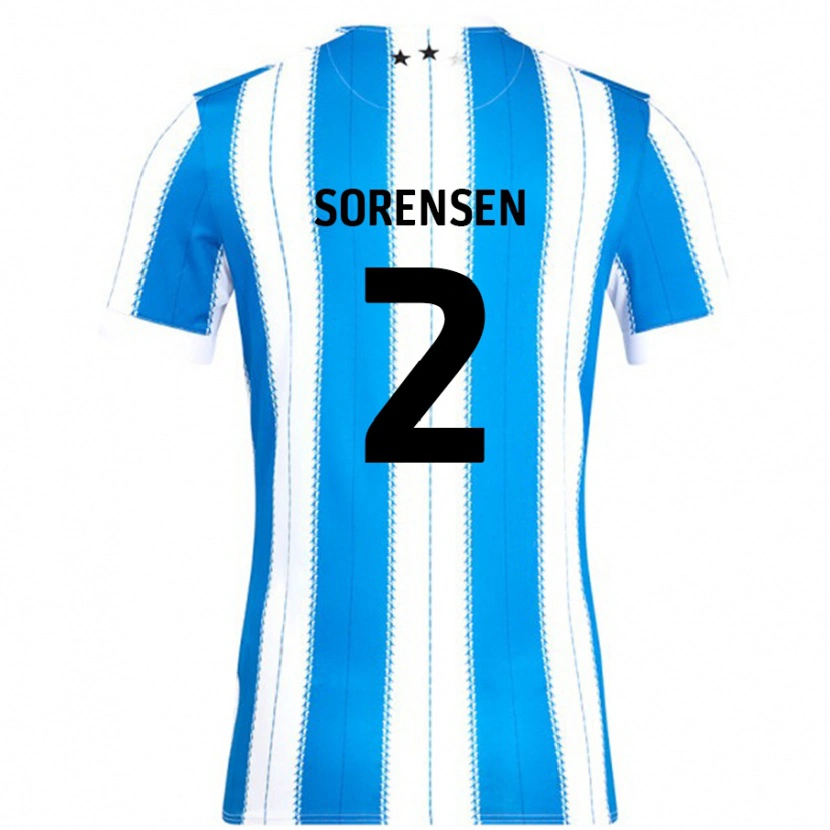 Danxen Kinder Lasse Sørensen #2 Blau Weiß Heimtrikot Trikot 2024/25 T-Shirt Schweiz