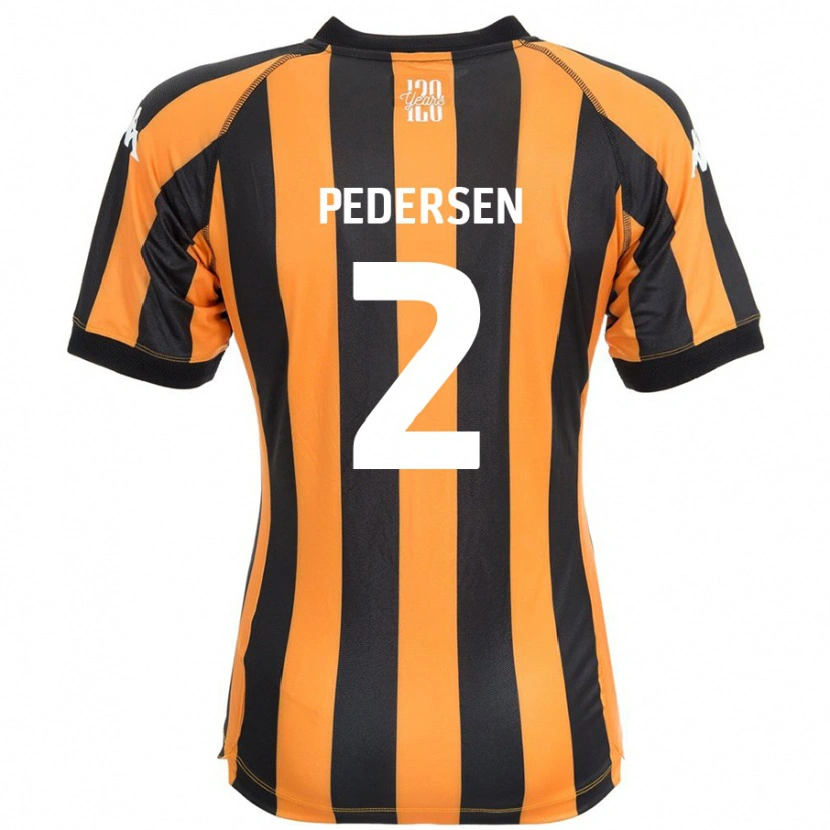 Danxen Kinder Eden Pedersen #2 Schwarz Bernstein Heimtrikot Trikot 2024/25 T-Shirt Schweiz