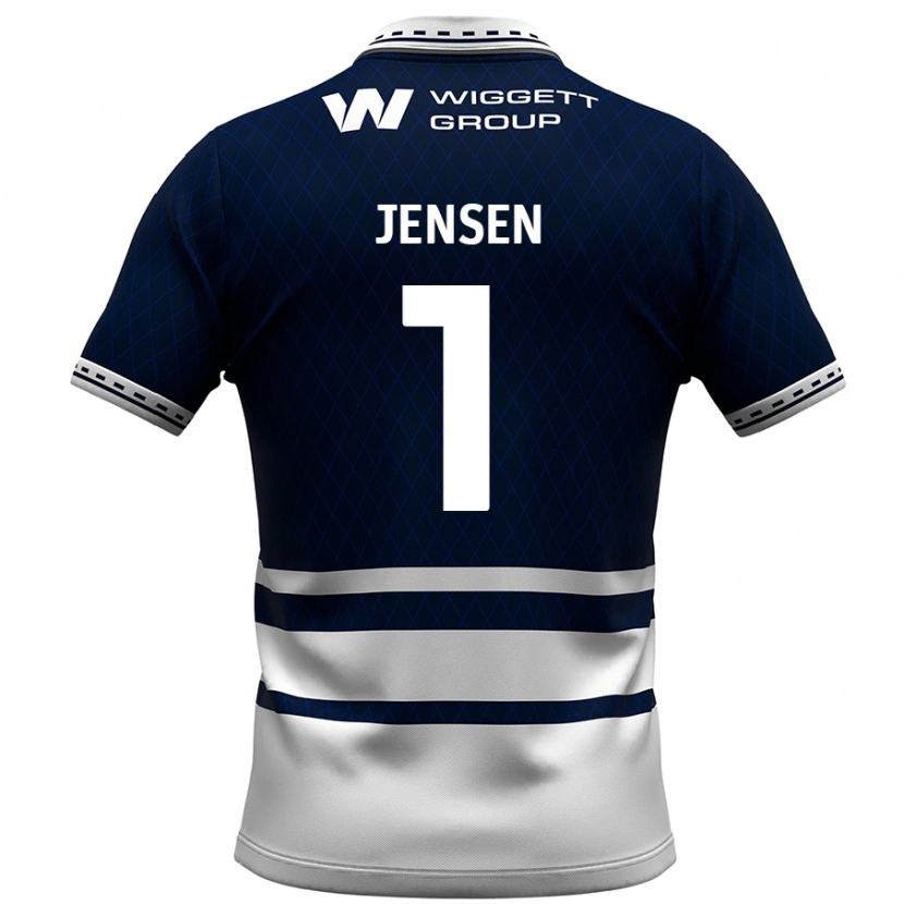 Danxen Kinder Lukas Jensen #1 Marineblau Weiß Heimtrikot Trikot 2024/25 T-Shirt Schweiz