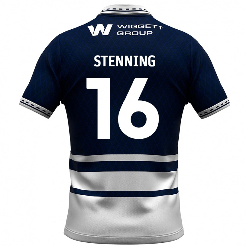 Danxen Kinder Ellie Stenning #16 Marineblau Weiß Heimtrikot Trikot 2024/25 T-Shirt Schweiz