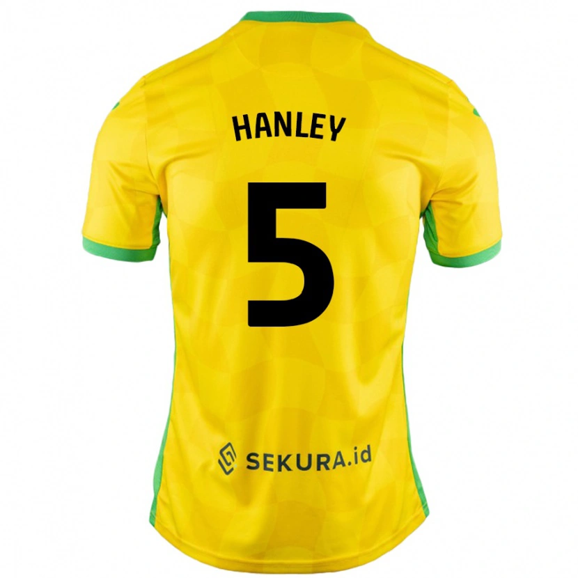 Danxen Kinder Grant Hanley #5 Gelb Grün Heimtrikot Trikot 2024/25 T-Shirt Schweiz