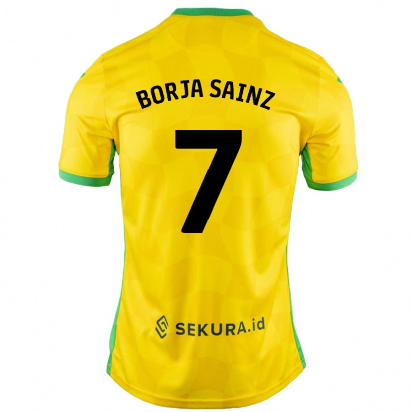 Danxen Kinder Borja Sainz #7 Gelb Grün Heimtrikot Trikot 2024/25 T-Shirt Schweiz