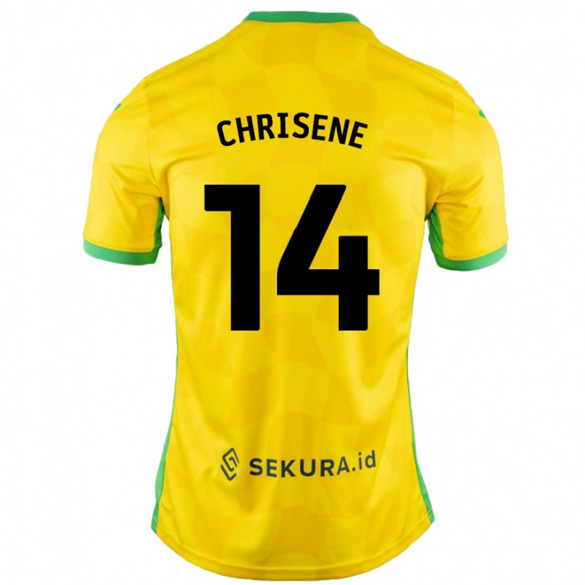 Danxen Kinder Ben Chrisene #14 Gelb Grün Heimtrikot Trikot 2024/25 T-Shirt Schweiz