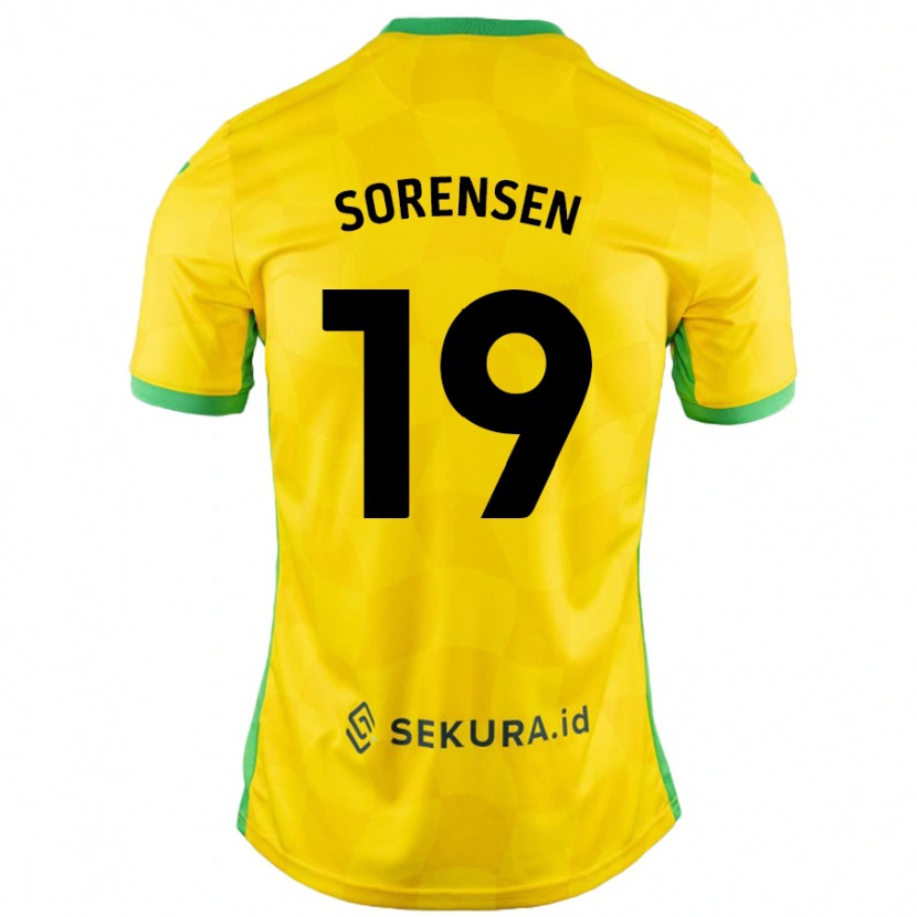 Danxen Kinder Jacob Lungi Sørensen #19 Gelb Grün Heimtrikot Trikot 2024/25 T-Shirt Schweiz