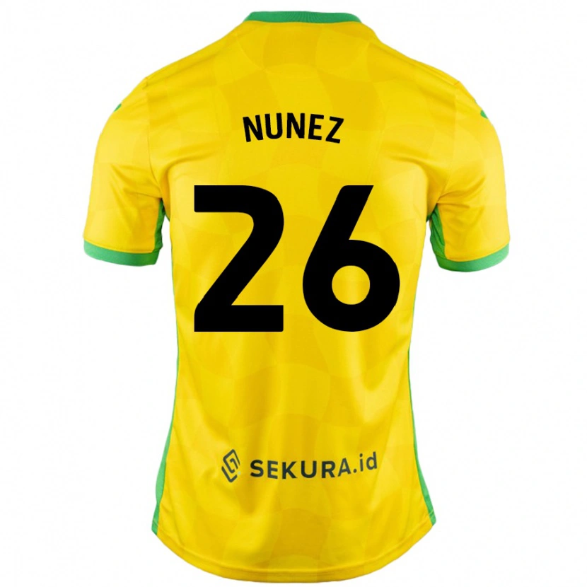 Danxen Kinder Marcelino Núñez #26 Gelb Grün Heimtrikot Trikot 2024/25 T-Shirt Schweiz