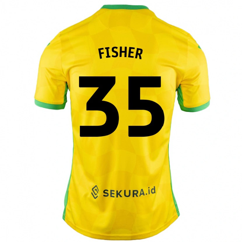 Danxen Kinder Kellen Fisher #35 Gelb Grün Heimtrikot Trikot 2024/25 T-Shirt Schweiz