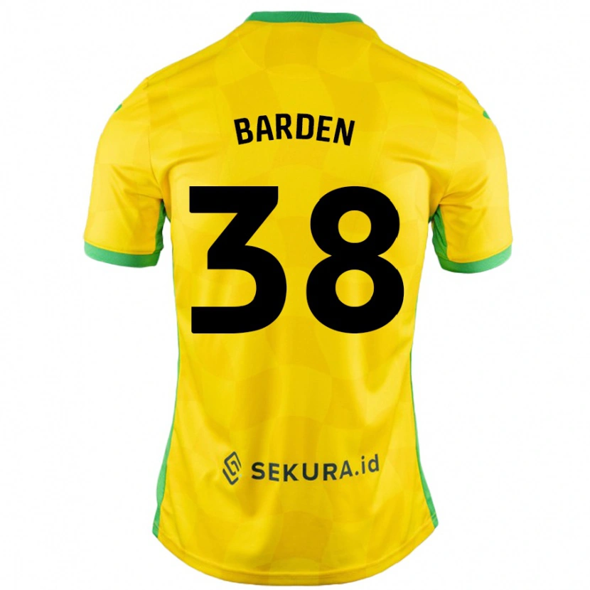 Danxen Kinder Daniel Barden #38 Gelb Grün Heimtrikot Trikot 2024/25 T-Shirt Schweiz