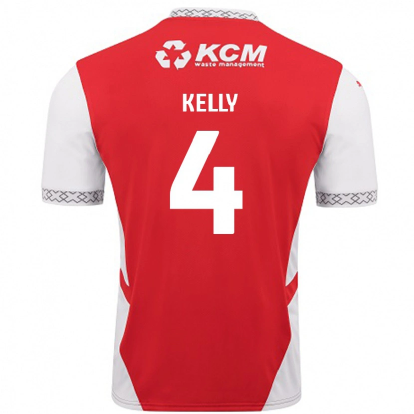 Danxen Kinder Liam Kelly #4 Rot Weiß Heimtrikot Trikot 2024/25 T-Shirt Schweiz