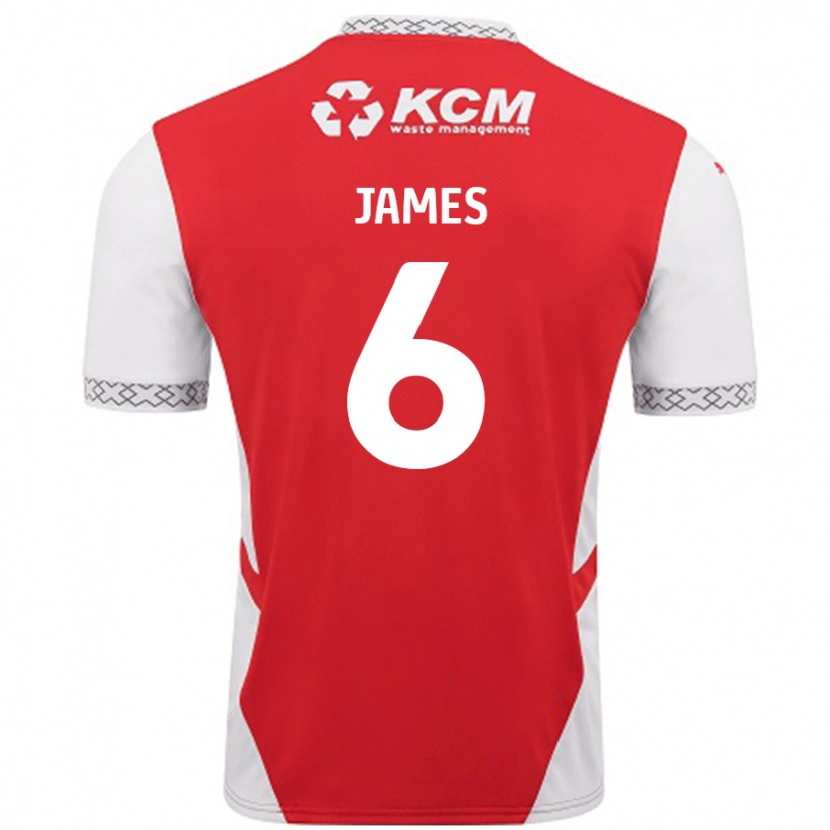 Danxen Kinder Reece James #6 Rot Weiß Heimtrikot Trikot 2024/25 T-Shirt Schweiz